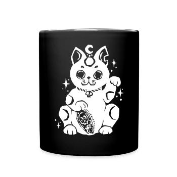 Maneki Neko Gotik - Tasse einfarbig - Schwarz - Vorne