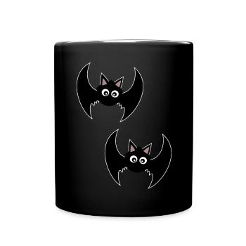 Halloween T-shirt Bat Spooky Cute Shirt - Full Colour Mug - black - Front
