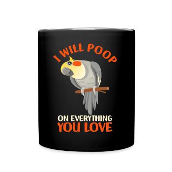 Cockatiel Pet Birds | Bird Gift Idea - Full Colour Mug - black - Front