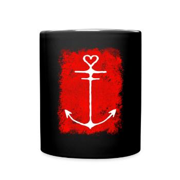 Côte Mer Accueil Ancre Moin Idées cadeaux Mer du Nord - Mug uni - noir - Devant