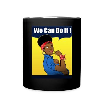 Starke Frau Vintage Retro Geschenkidee Mama Schwester - Tasse einfarbig - Schwarz - Vorne