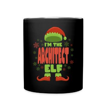 Architekt Weihnachtself - Tasse einfarbig - Schwarz - Vorne