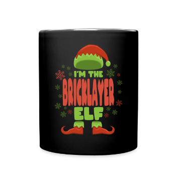 Maurer Weihnachtself - Tasse einfarbig - Schwarz - Vorne