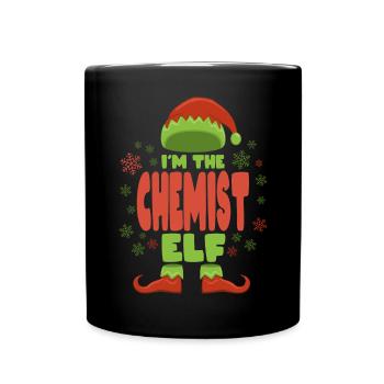 Chimiste Elfe de Noël - Mug uni - noir - Devant