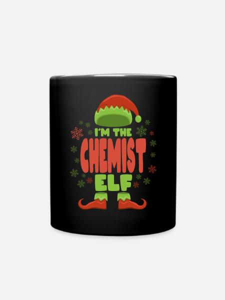Chemiker Weihnachtself - Tasse einfarbig - Schwarz