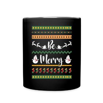Weihnachten Weihnachtsmann Geschenke - Tasse einfarbig - Schwarz - Vorne