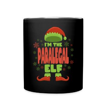 Rechtsanwaltsfachangestellte Weihnachtself - Tasse einfarbig - Schwarz - Vorne