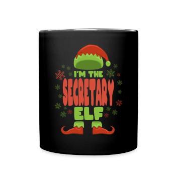 Sekretärin Weihnachtself - Tasse einfarbig - Schwarz - Vorne