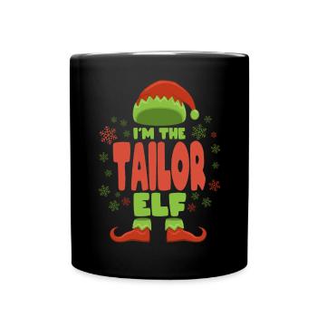Schneider Weihnachtself - Tasse einfarbig - Schwarz - Vorne