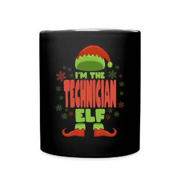 Elfe de Noël Technicien - Mug uni - noir - Devant