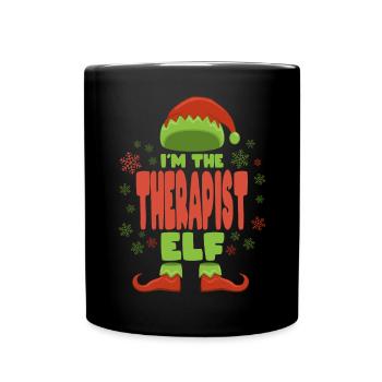 Therapeut Weihnachtself - Tasse einfarbig - Schwarz - Vorne