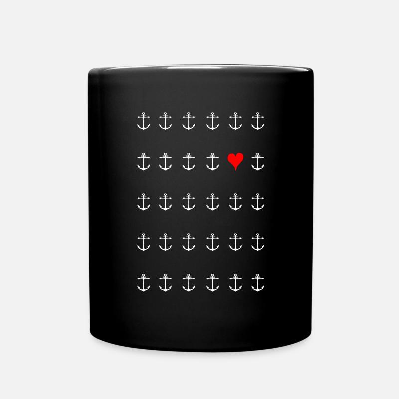 Viel Liebe und noch Meer Anker - Tasse einfarbig - Schwarz