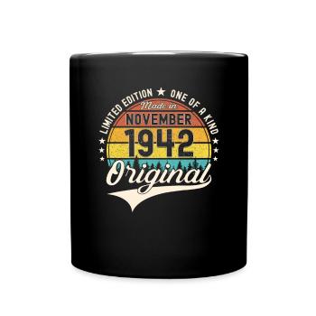 Cadeau original du 80e anniversaire de novembre 1942 - Mug uni - noir - Devant
