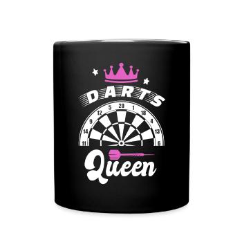 Dartspielerin Frauen - Tasse einfarbig - Schwarz - Vorne