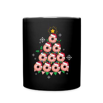 Donuts Fast Food Donut Christmas Tree - Tasse einfarbig - Schwarz - Vorne