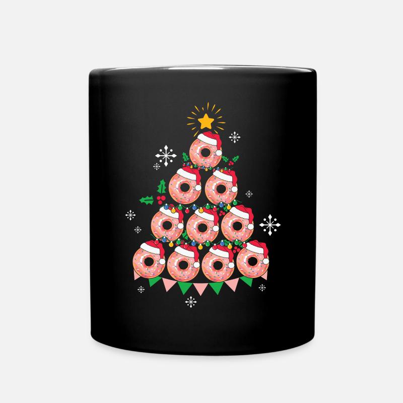 Donuts-restauration rapide Donut Arbre de Noël - Mug uni - noir