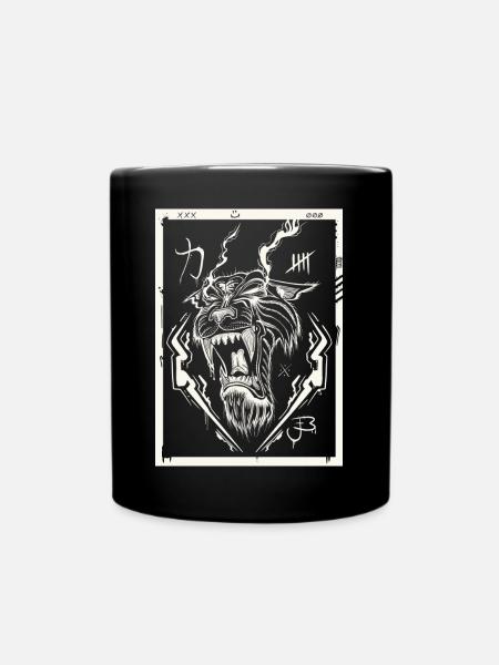 Tiger white - Full Colour Mug - black