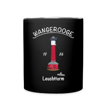Wangerooge, iconic old lighthouse, North Sea - Full Colour Mug - black - Front