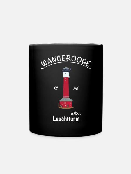 Wangerooge, kultiger alter Leuchtturm, Nordsee - Tasse einfarbig - Schwarz