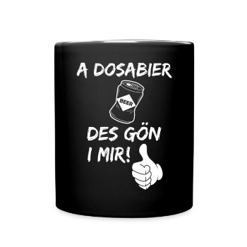 Bier Dosenbier Lustiger Spruch Vorarlberg Dialekt - Tasse einfarbig - Schwarz - Vorne