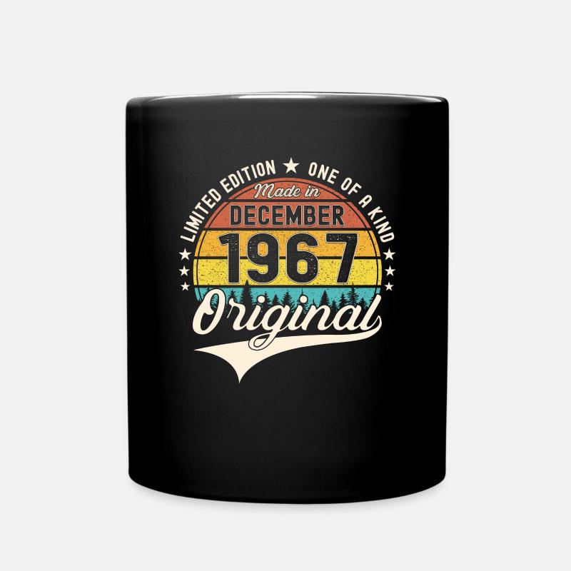 Original Dezember 1967 55. Geburtstag Geschenk - Tasse einfarbig - Schwarz