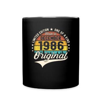 Original December 1986 36th Birthday Gift - Full Colour Mug - black - Front