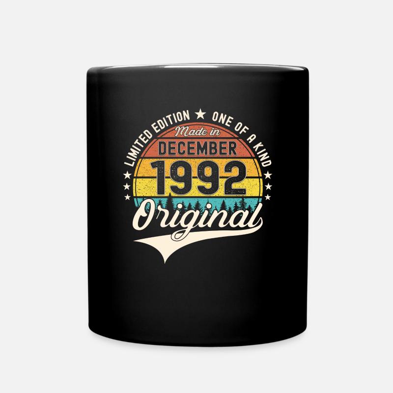 Cadeau original du 30e anniversaire de décembre 1992 - Mug uni - noir