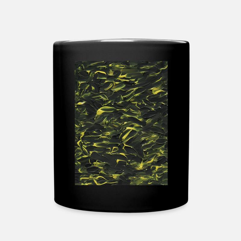 Yellow in the dark (acrylic paint) - Full Colour Mug - black