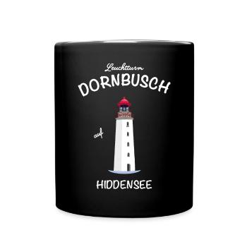 Leuchtturm Dornbusch auf der Insel Hiddensee - Tasse einfarbig - Schwarz - Vorne