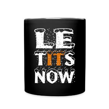 Merry Christmas 2023 - Let it Snow Funny Saying - Full Colour Mug - black - Front