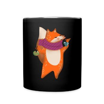 Fox Christmas - Full Colour Mug - black - Front
