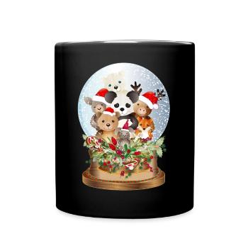 Belle boule à neige nostalgique avec peluches - Mug uni - noir - Devant