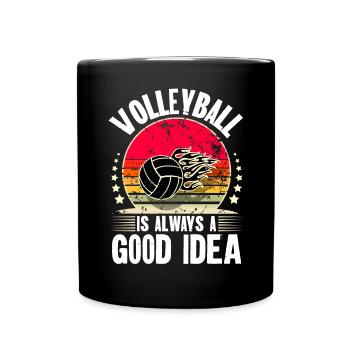 Volleyball - Tasse einfarbig - Schwarz - Vorne