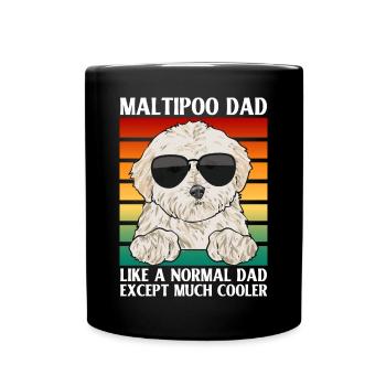 Maltipoo Hund - Tasse einfarbig - Schwarz - Vorne