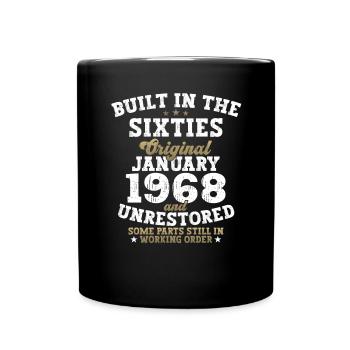 Born 1968 January 55th birthday Gift man - Full Colour Mug - black - Front