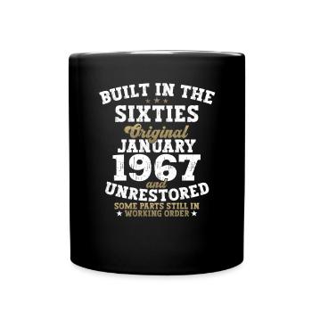 Né en 1967 Janvier 56e anniversaire Homme cadeau - Mug uni - noir - Devant