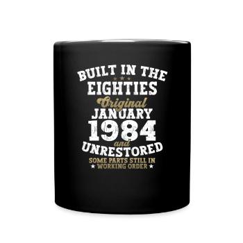 Born 1984 January 39th birthday Gift man - Full Colour Mug - black - Front