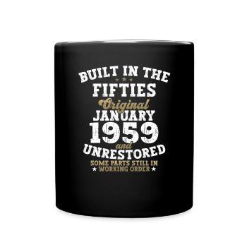 Né en 1959 Janvier 64e anniversaire Homme cadeau - Mug uni - noir - Devant