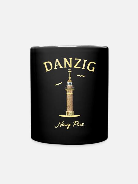 Danzig, Leuchtturm - Tasse einfarbig - Schwarz