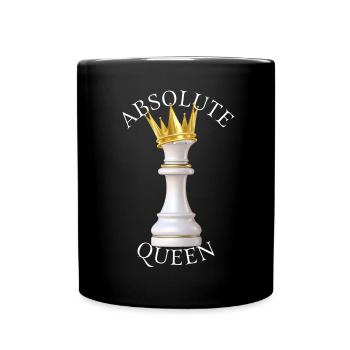 Absolute Queen – Schachkönigin-Humor - Tasse einfarbig - Schwarz - Vorne