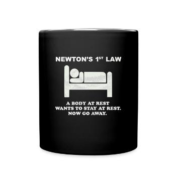 Newtons 1st Law - Full Colour Mug - black - Front