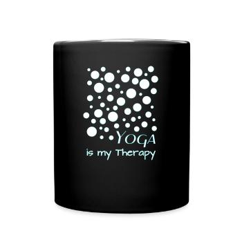 Yoga is my Therapy - Tasse einfarbig - Schwarz - Vorne