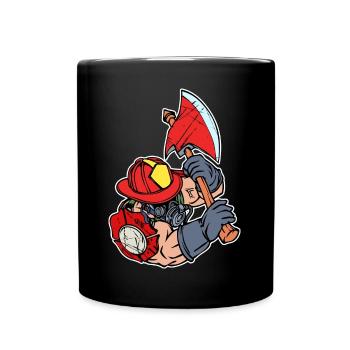 Fire brigade Fire protection Lifesaver Firefighter - Full Colour Mug - black - Front