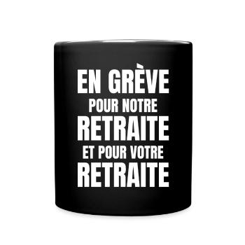 retraite, réforme des retraites - Mug uni - noir - Devant