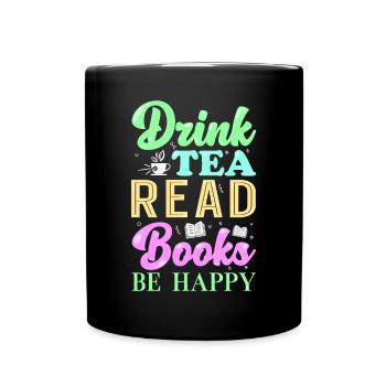 Lecture Livres Thé - Mug uni - noir - Devant