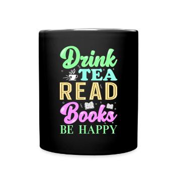 Lecture Livres Thé - Mug uni - noir - Devant