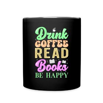 Lire des livres sur le café - Mug uni - noir - Devant