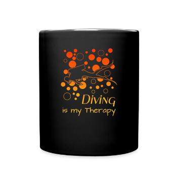 diving scuba diver - Tasse einfarbig - Schwarz - Vorne