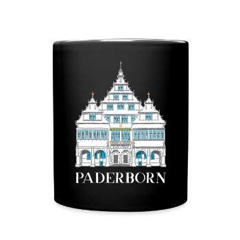 Paderborn, Historisches Rathaus, Deutschland - Tasse einfarbig - Schwarz - Vorne