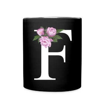 F - Tasse einfarbig - Schwarz - Vorne
